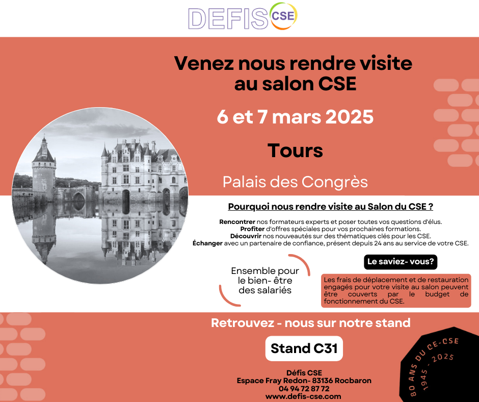 Salon CSE à Tours au Palais des Congrès les 6 & 7 mars 2025