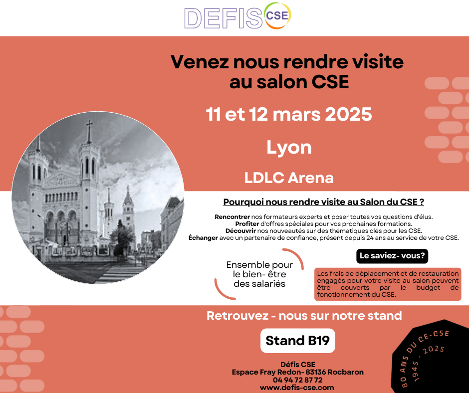 Salon CSE à Lyon à LDLC Arena les 11 & 12 mars 2025